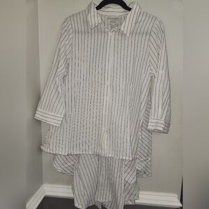 Hayden Black and White Striped Shirt Medium